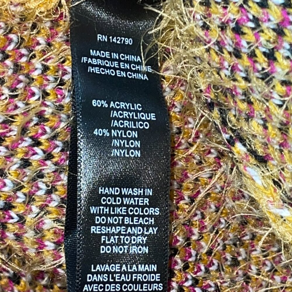 NWT Small Max Sport LA Boho B&W/Gold/Pink Long Sweater Duster with front pockets - Picture 12 of 15